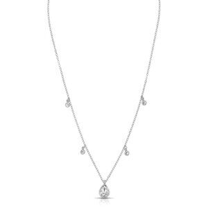 Ettika Dripping Crystals Drop Necklace in Silver, NWT